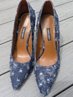 Nine West Tatiana Distressed Denim Pumps